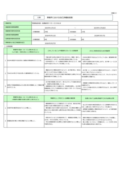 児童発達支援評価表